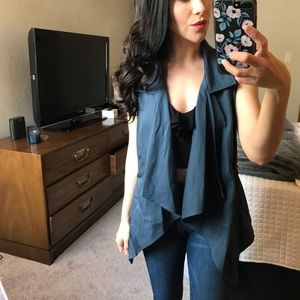 NWT Draped navy vest size small